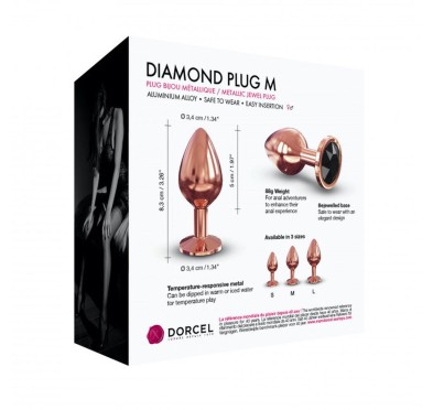 Ozdobny korek analny metal dorcel diamond plug 8cm